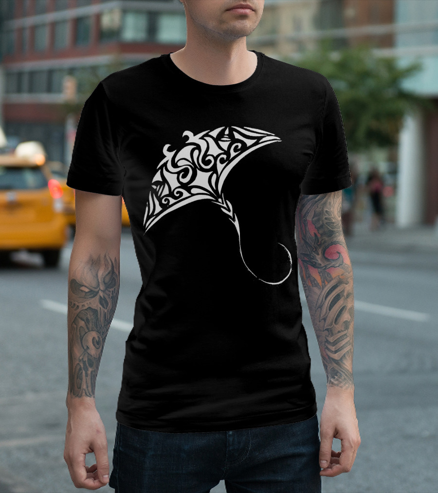 Manta Ray Destroyed Nov Patterned T-Shirt
