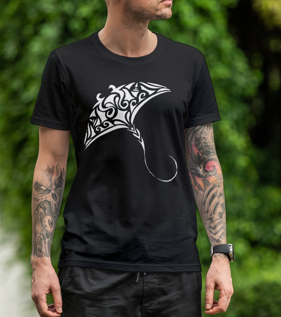 Manta Ray Destroyed Nov Patterned T-Shirt