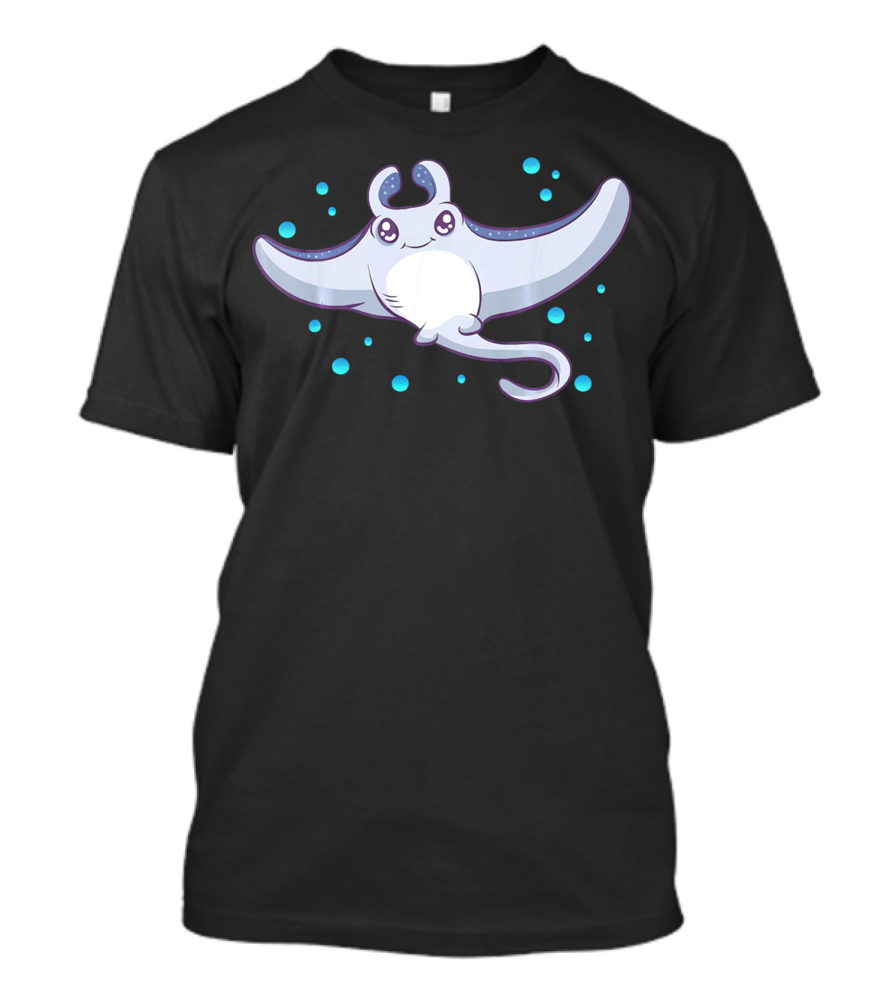 Cute Cartoon Manta Ray Kids Ocean Animal Sea T-Shirt