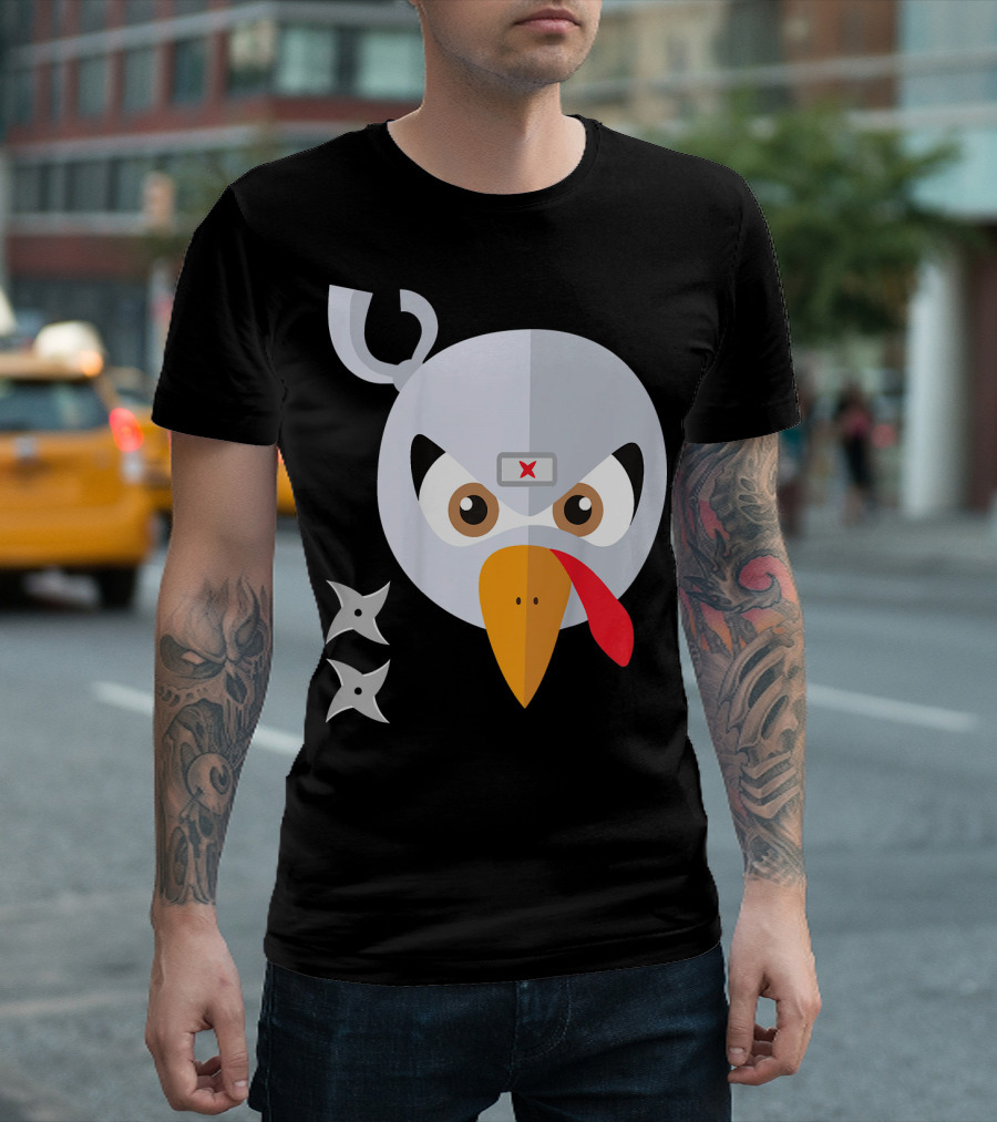 Ninja Turkey With Shuriken Eyes And Headband T-Shirt