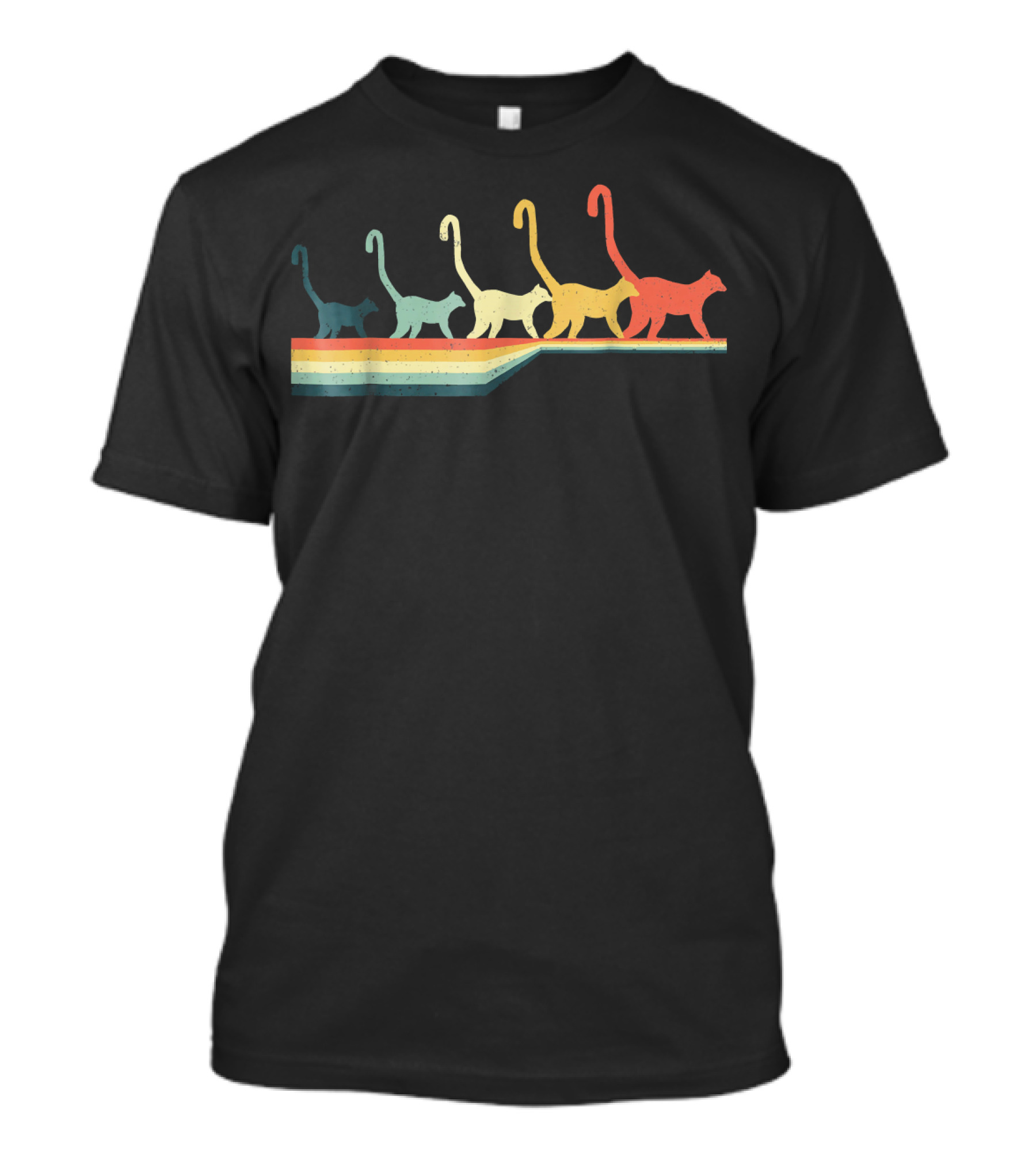 LEMUR Vintage Retro Rainbow T-Shirt