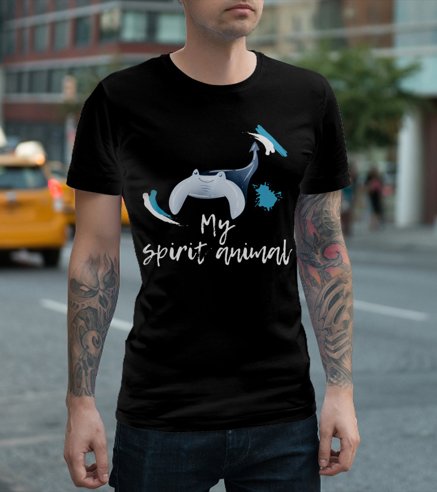 Manta Ray My Spirit Animal Stingray Motif T-Shirt