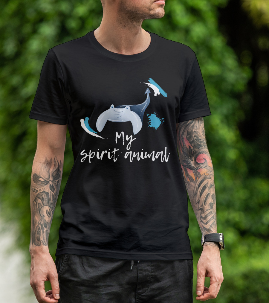 Manta Ray My Spirit Animal Stingray Motif T-Shirt