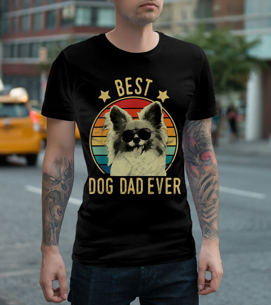 Best Dog Dad Ever Papillon T-Shirt