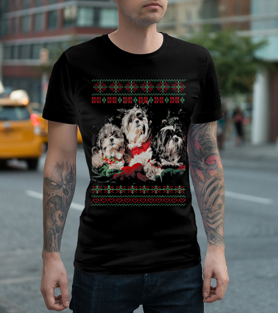 Three Shih Tzu for Christmas Shih Tzu Ugly T-Shirt