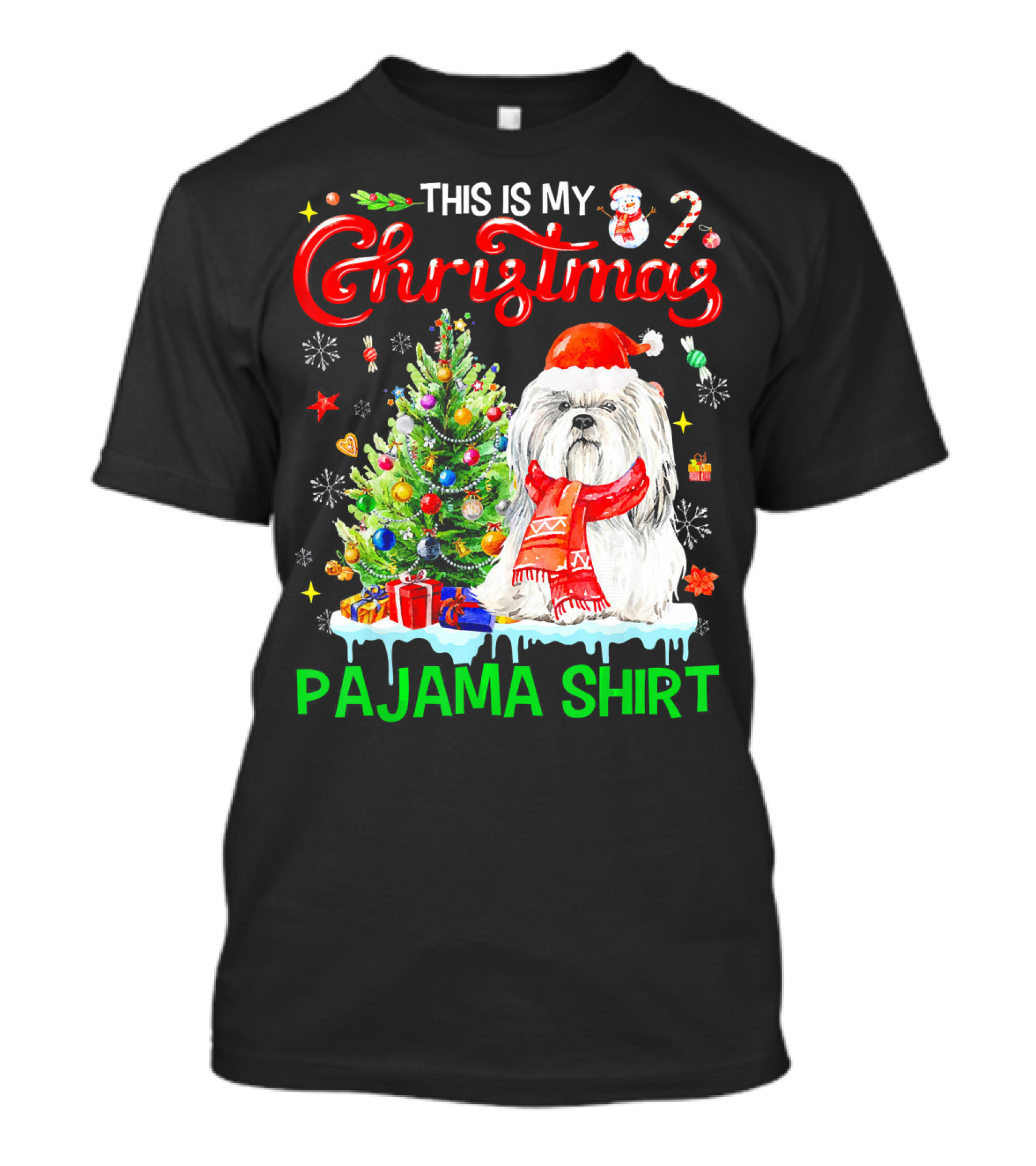 This Is My Christmas Pajama Shirt Shih Tzu Dog T-Shirt