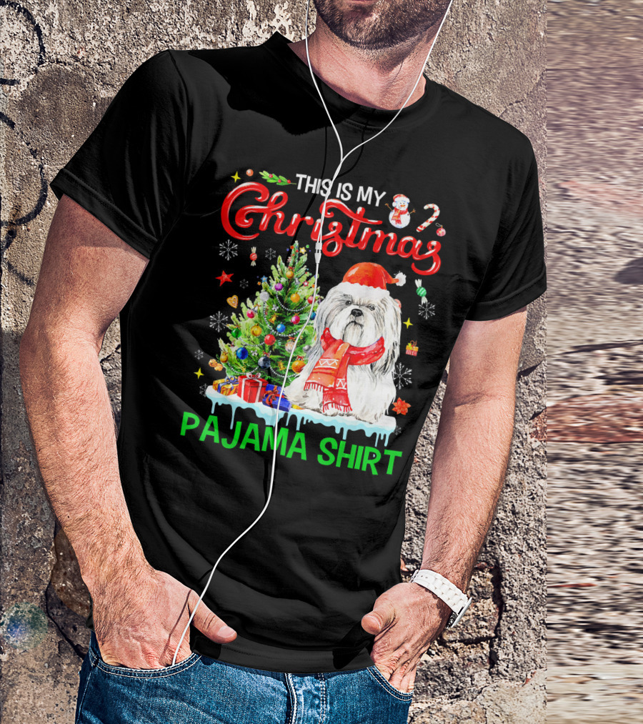 This Is My Christmas Pajama Shirt Shih Tzu Dog T-Shirt