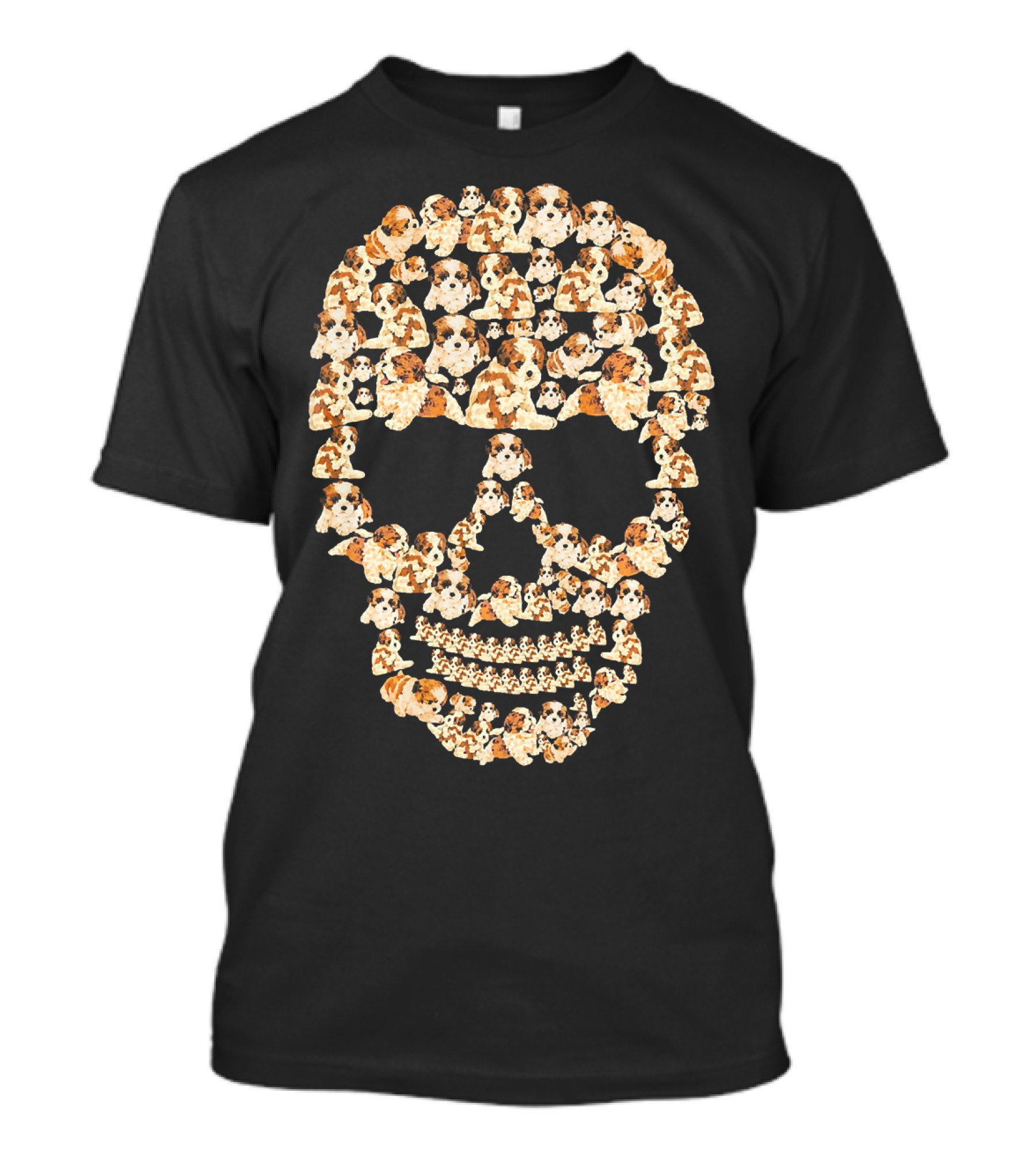 Funny Shih Tzu Skull Dogs Skull T-Shirt