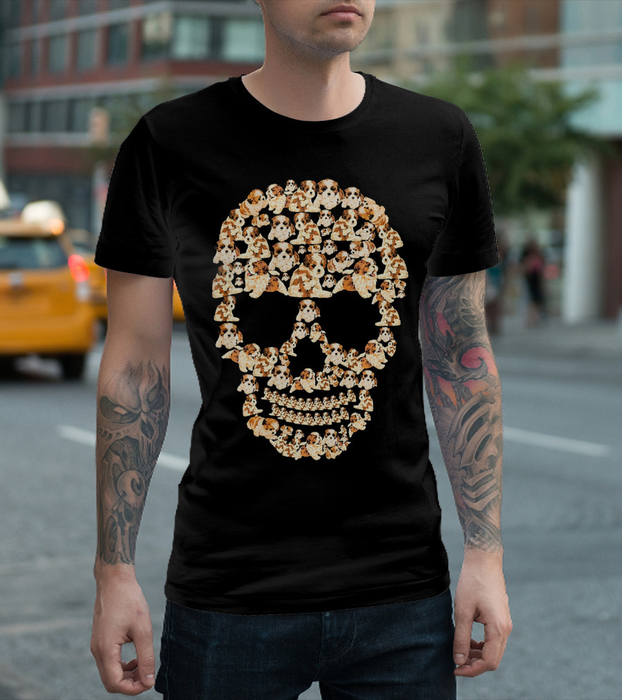 Funny Shih Tzu Skull Dogs Skull T-Shirt