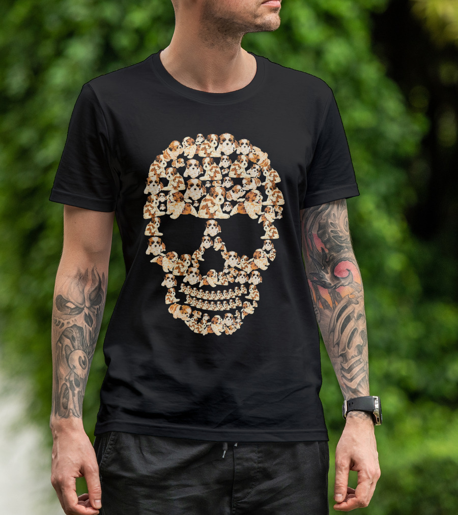 Funny Shih Tzu Skull Dogs Skull T-Shirt