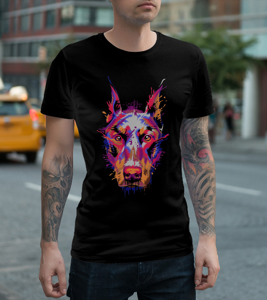 Doberman Pinscher Vibrant Splash T-Shirt