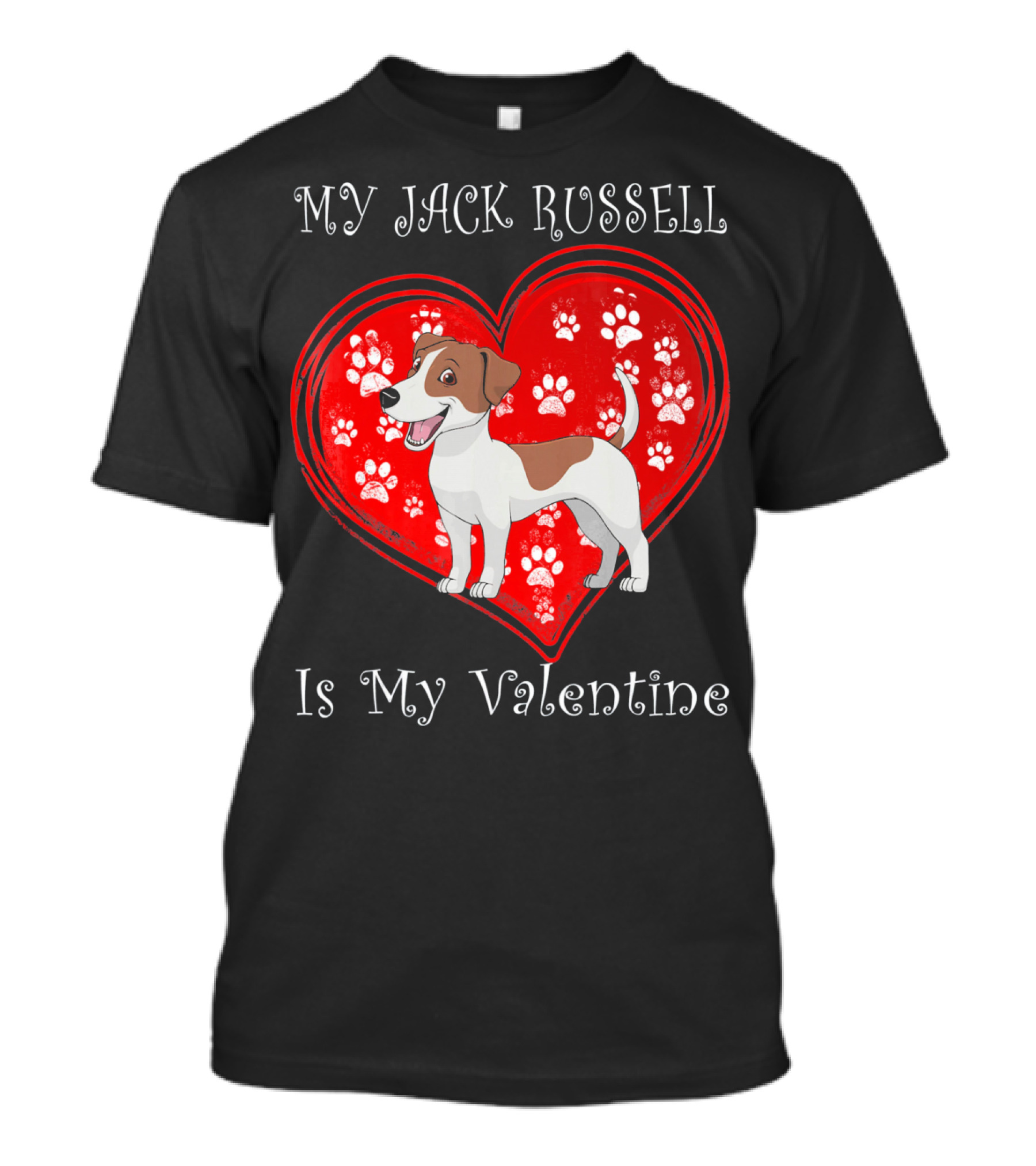My Jack Russell Is My Valentine Paw Heart T-Shirt