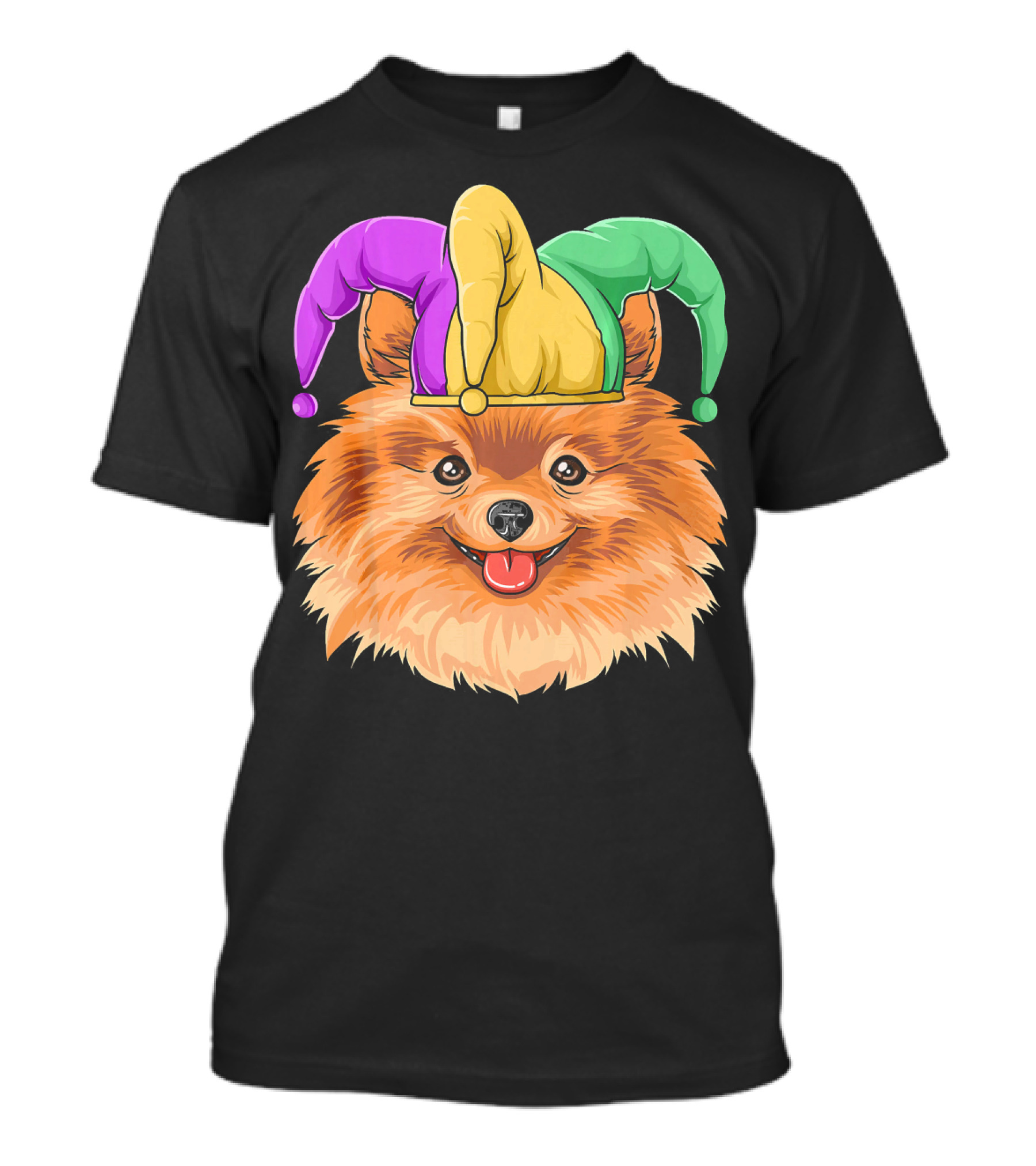 Mardi Gras Pomeranian Jester Hat Carnival Pomer T-Shirt