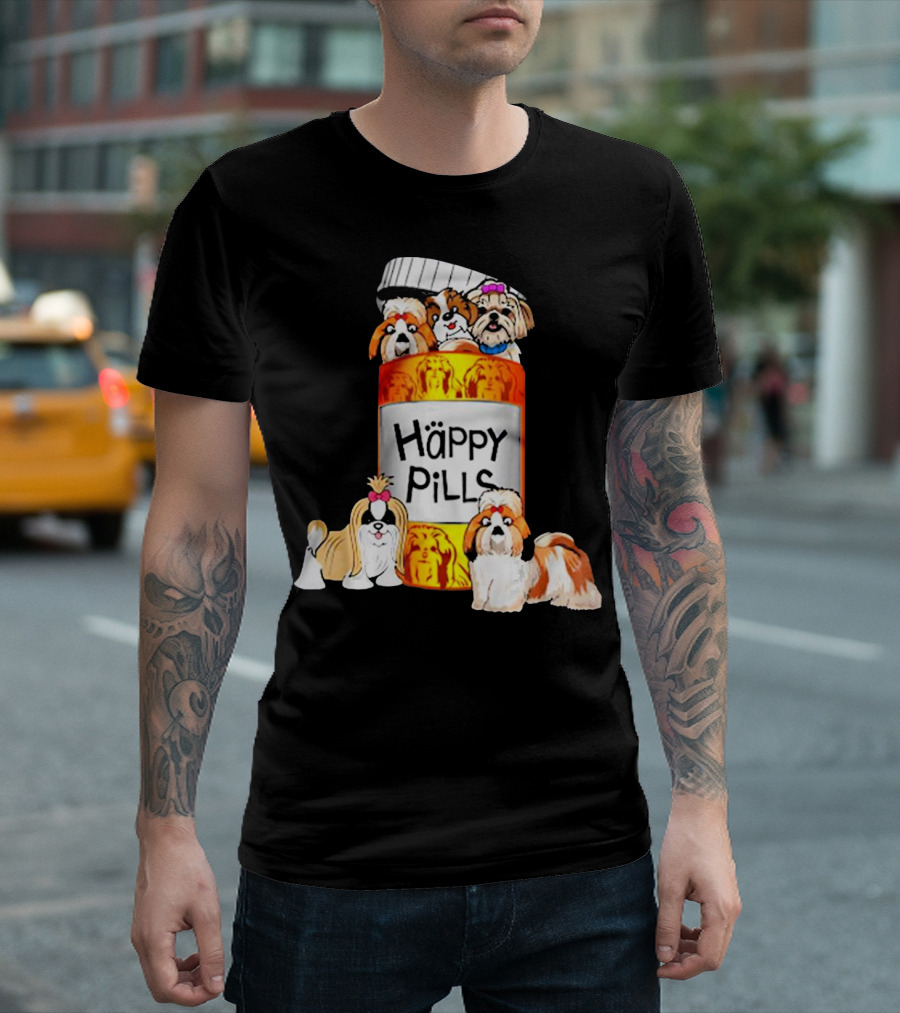 HAPPY PILLS SHIH TZU DOG BOTTLE CANINE COMFORT T-Shirt