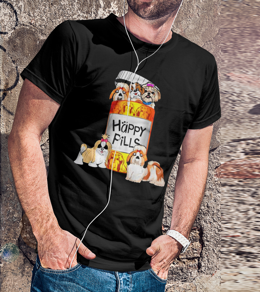 HAPPY PILLS SHIH TZU DOG BOTTLE CANINE COMFORT T-Shirt