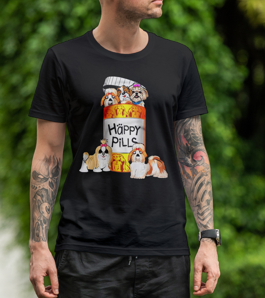 HAPPY PILLS SHIH TZU DOG BOTTLE CANINE COMFORT T-Shirt