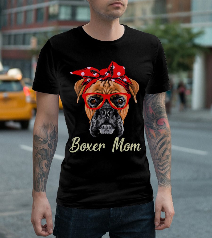 Boxer Mom Cute Dog Puppy And Mama Love Mot T-Shirt