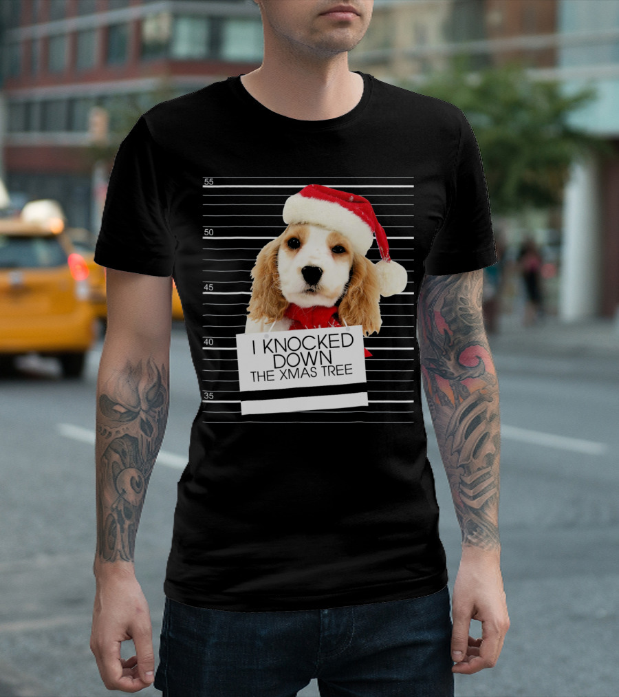 Cocker Spaniel Dog I Knocked Down The Xmas Tree T-Shirt