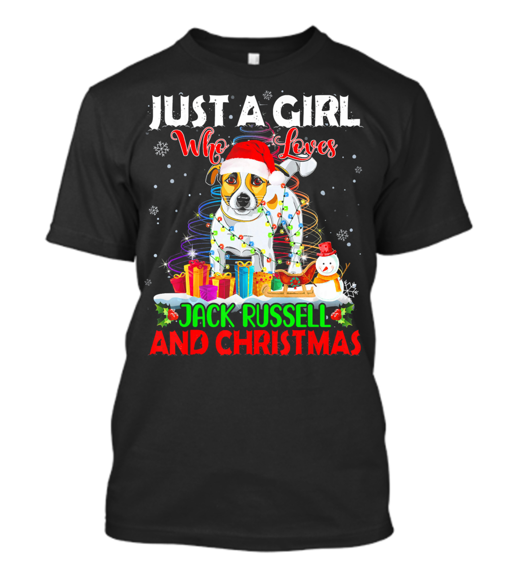 Just A Girl Who Loves Jack Russell And Christmas T-Shirt