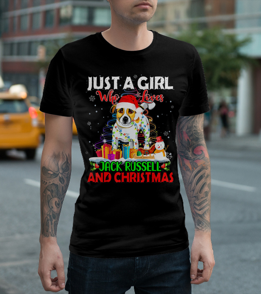 Just A Girl Who Loves Jack Russell And Christmas T-Shirt
