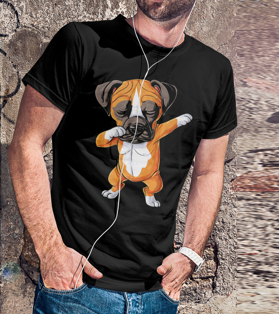Dabbing Boxer Dog For Kids Boys Pupp Lovers T-Shirt