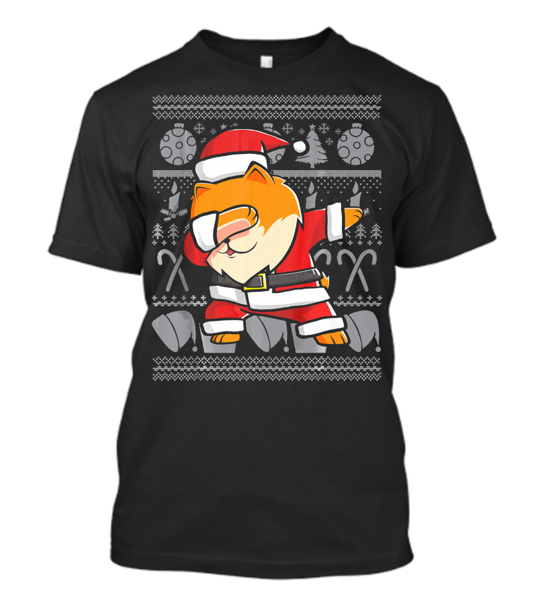 Dabbing Pomeranian Dab Dance Funny Dog Christmas Santa Holiday T-Shirt