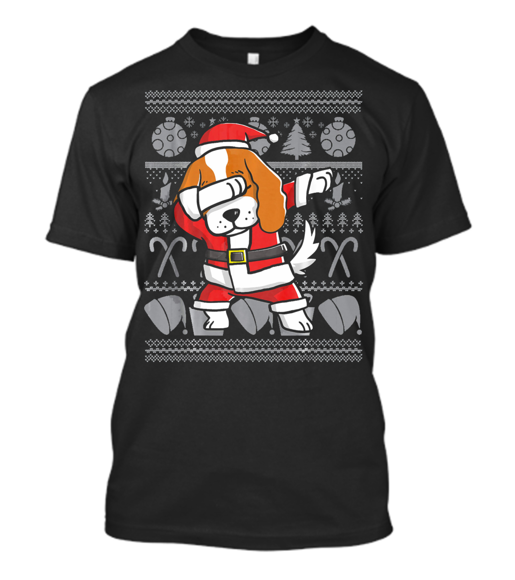 Cavalier King Charles Spaniel Santa Dab Christmas T-Shirt