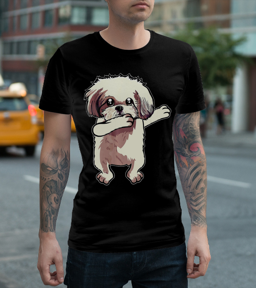 Funny Shih Tzu Dabbing Birthday Dog T-Shirt