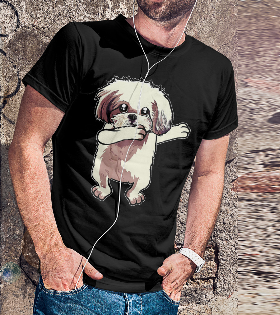 Funny Shih Tzu Dabbing Birthday Dog T-Shirt