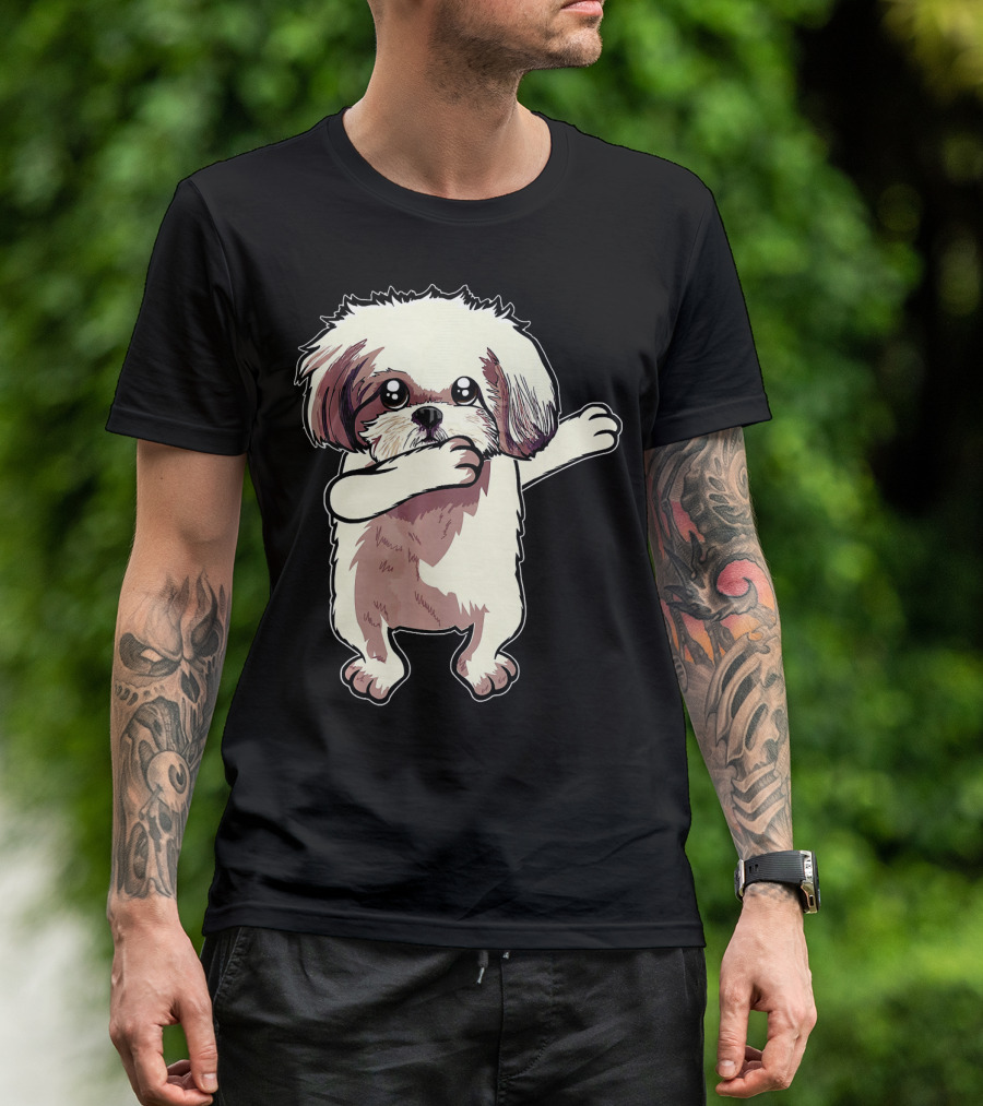 Funny Shih Tzu Dabbing Birthday Dog T-Shirt