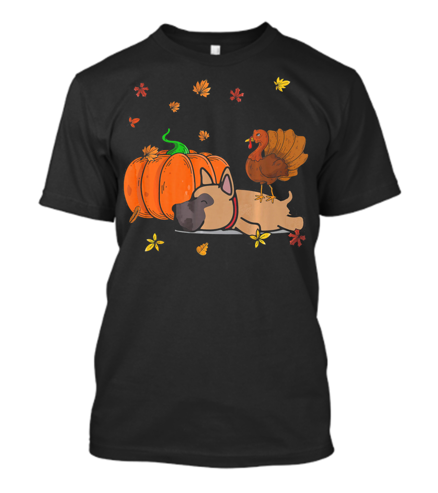 Funny Great Dane Dog Sleeping Autumn Thanksgiving Pumpkin Turkey Lover T-Shirt