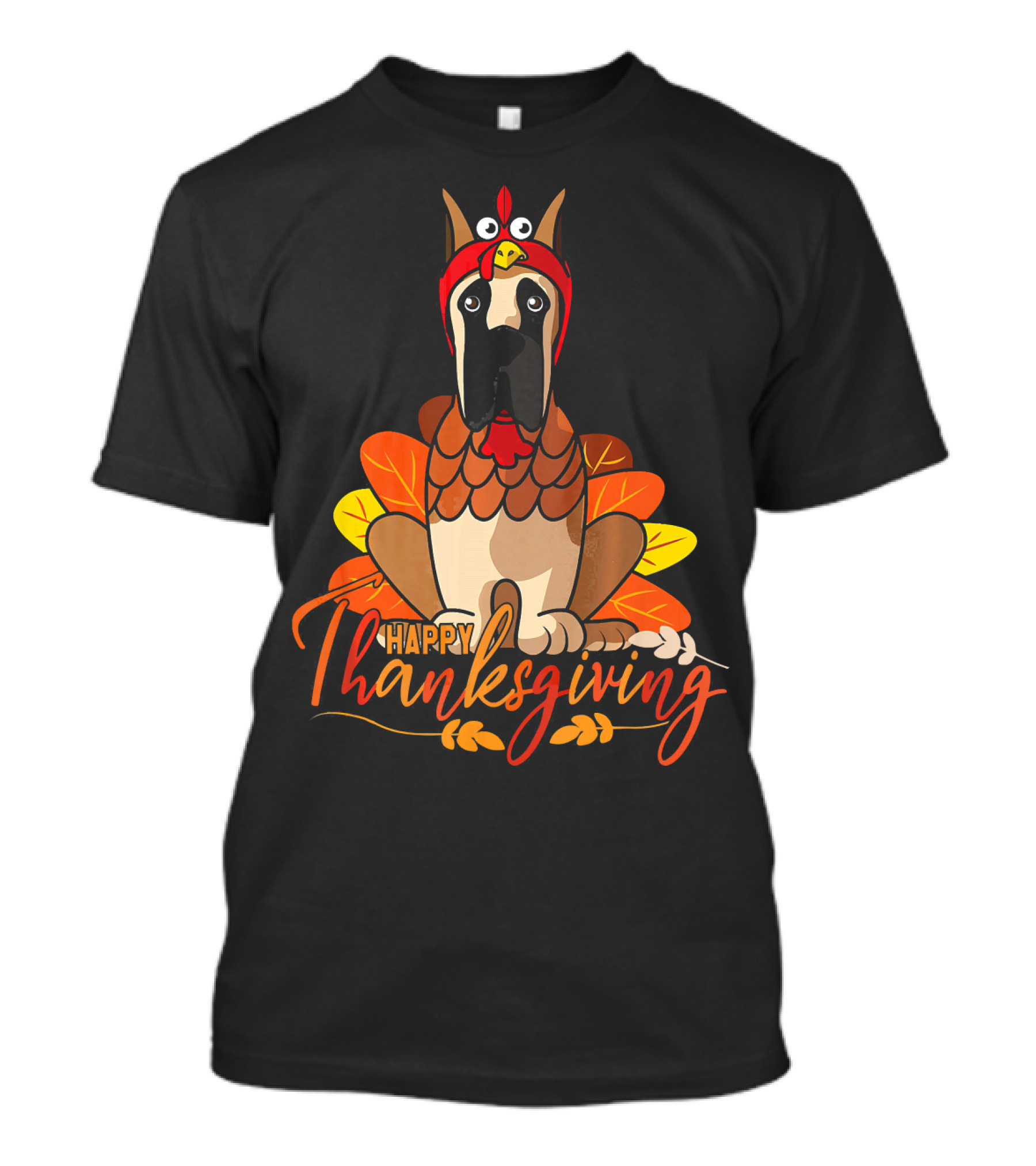 Funny Great Dane Happy Thanksgiving Turkey Costume Dog Mom T-Shirt