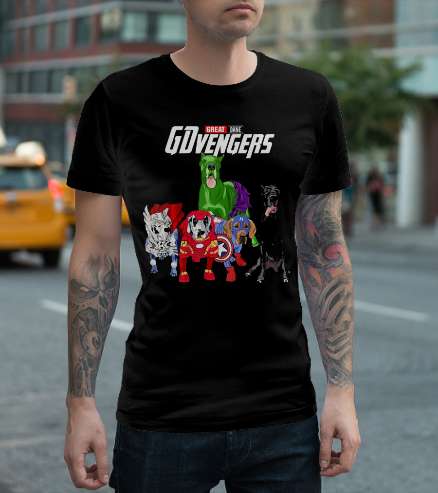 GDvengers Great Dane Dogs Superhero Costumes Mothers T-Shirt