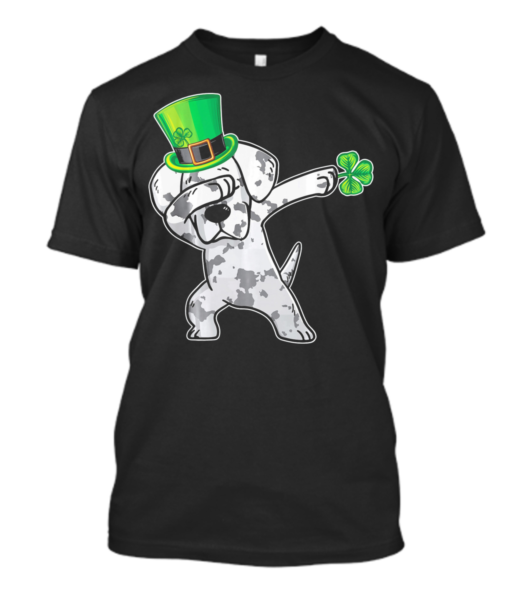Funny Great Dane Dabbing Dance With Leprechaun Hat And Shamrock T-Shirt