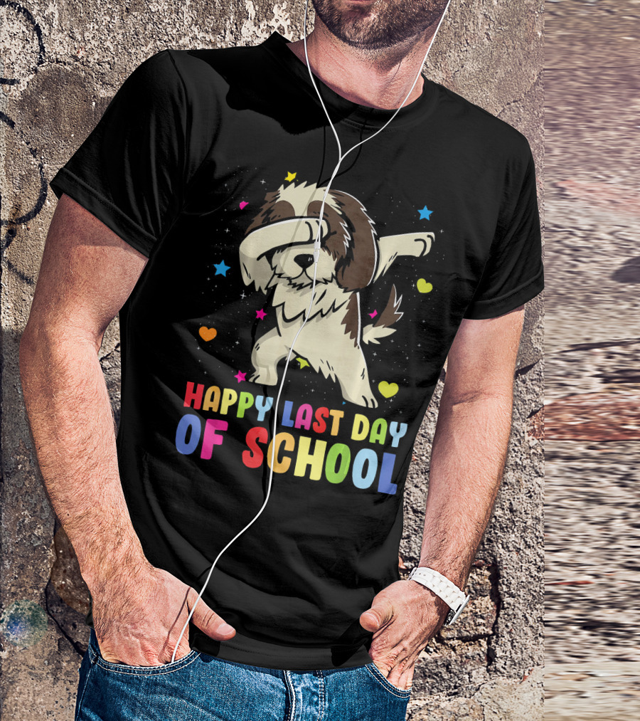 Happy Last Day Of School Dabbing Shih Tzu Dog T-Shirt