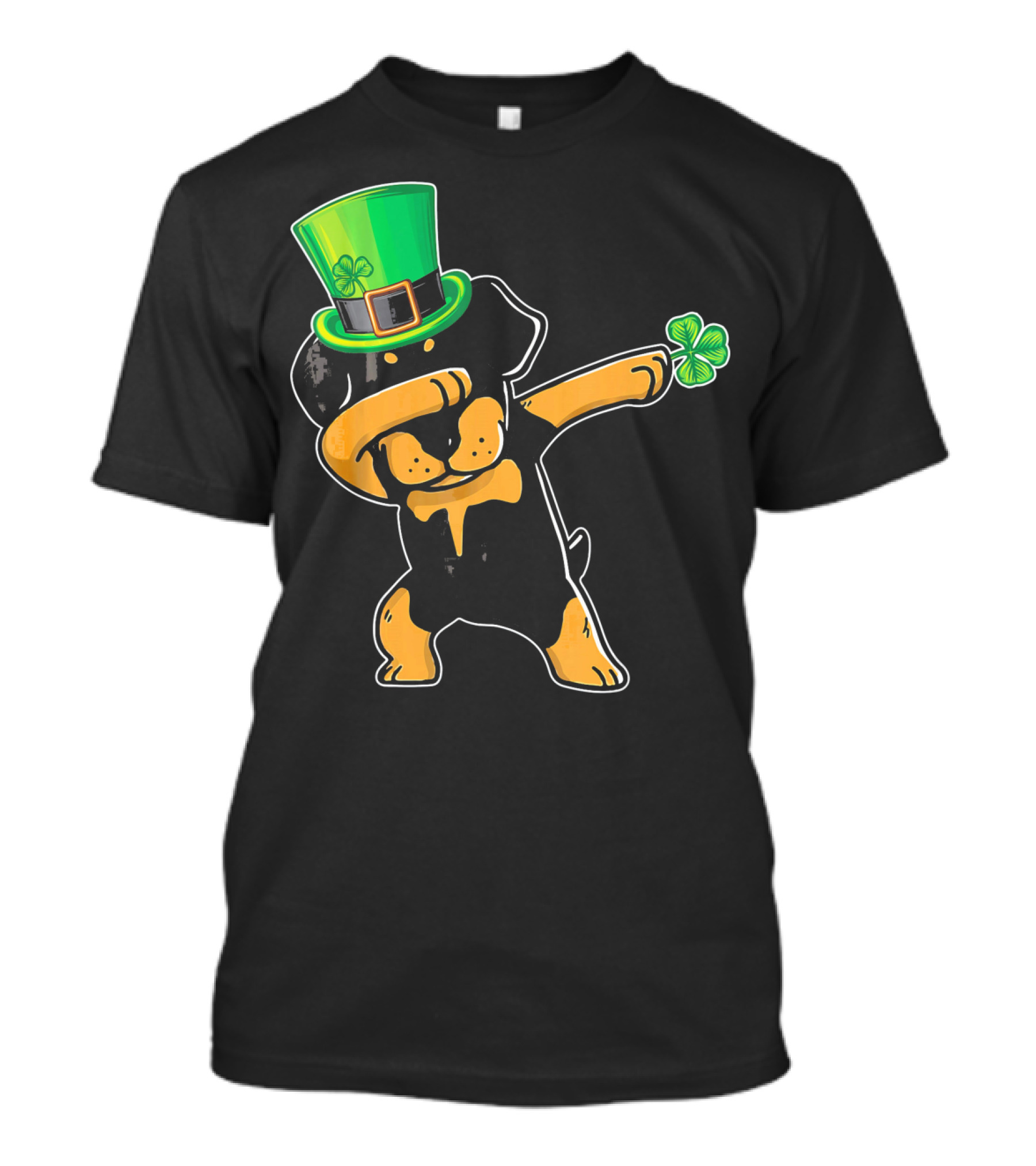 Funny Rottweiler Dab Dabbing Dance St. Patrick's Day Clover Hat T-Shirt