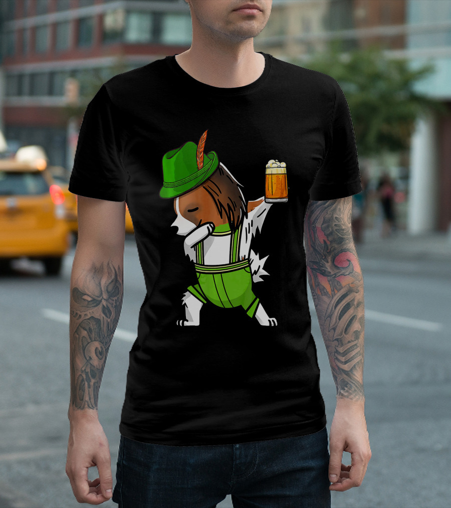 Dabbing Papillon Oktoberfest Lederhosen Beer T-Shirt