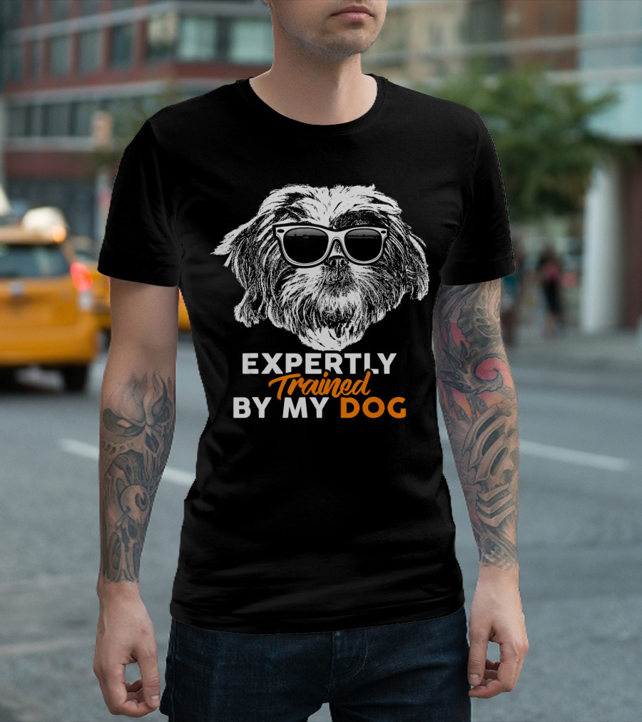 Expertly Trained by My Dog Shih Tzu with Sunglasses T-Shirt