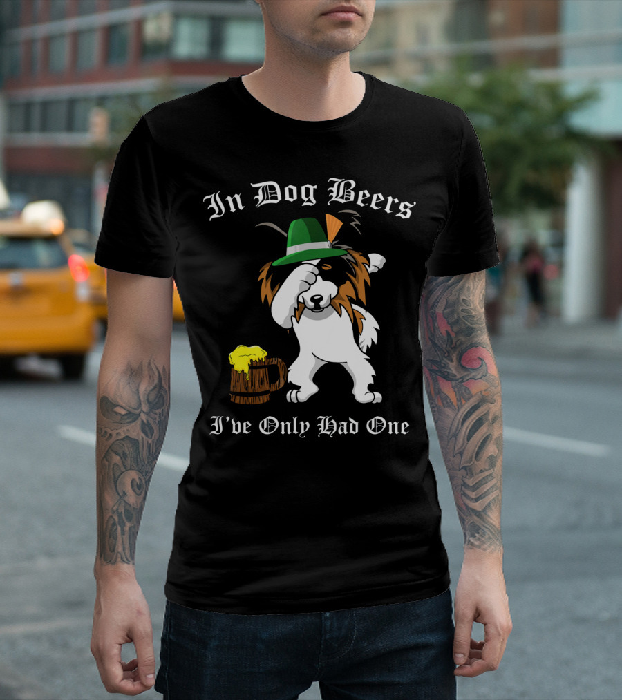 In Dog Beers I've Only Had One Dabbing Papillon Oktoberfest Dog T-Shirt