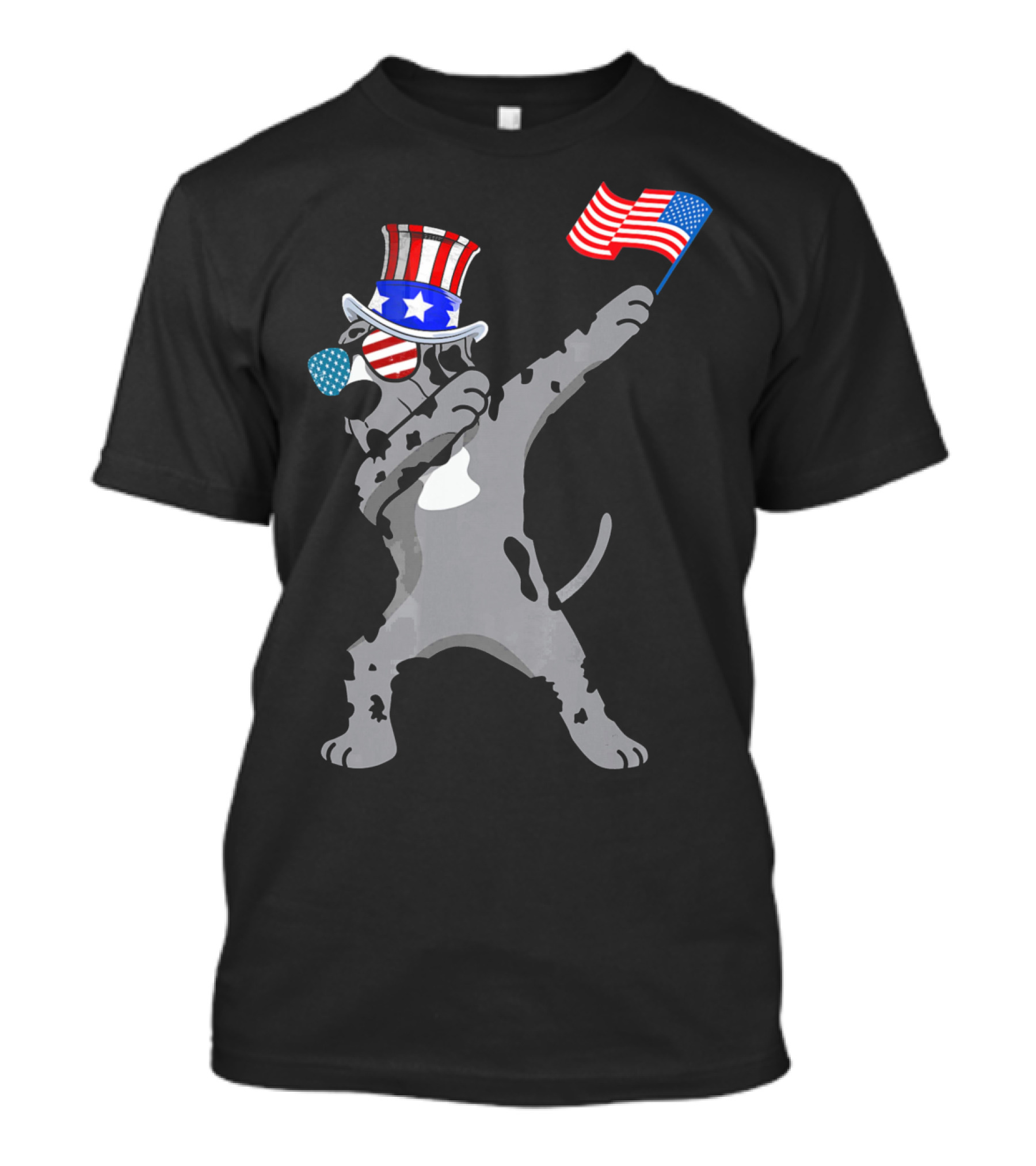 Great Dane Dabbing Dog Dad Patriotic 4th Of July USA Flag Hat T-Shirt