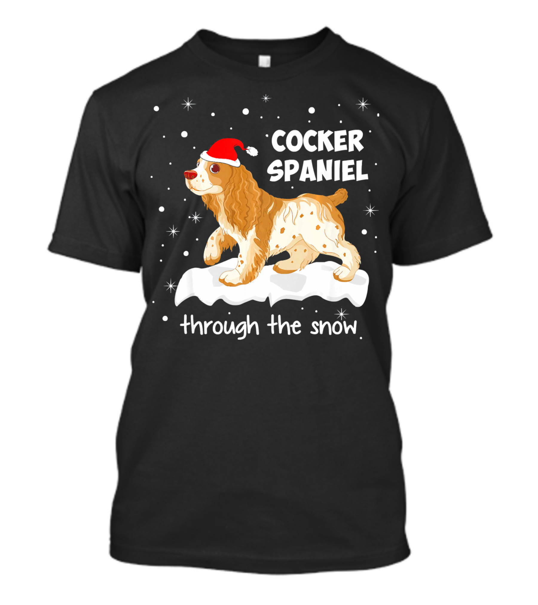 Cocker Spaniel Through The Snow Fun Xmas Idea T-Shirt