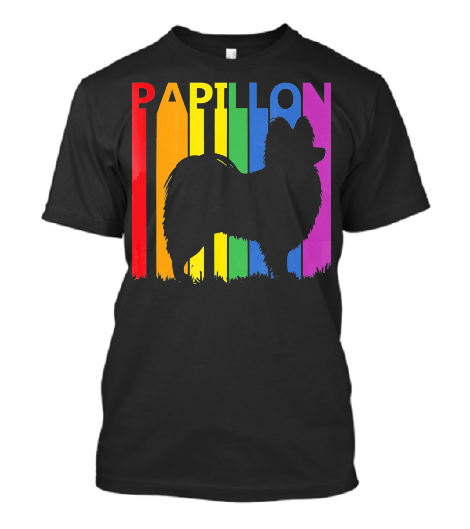 Papillon Dog Lover Rainbow T-Shirt