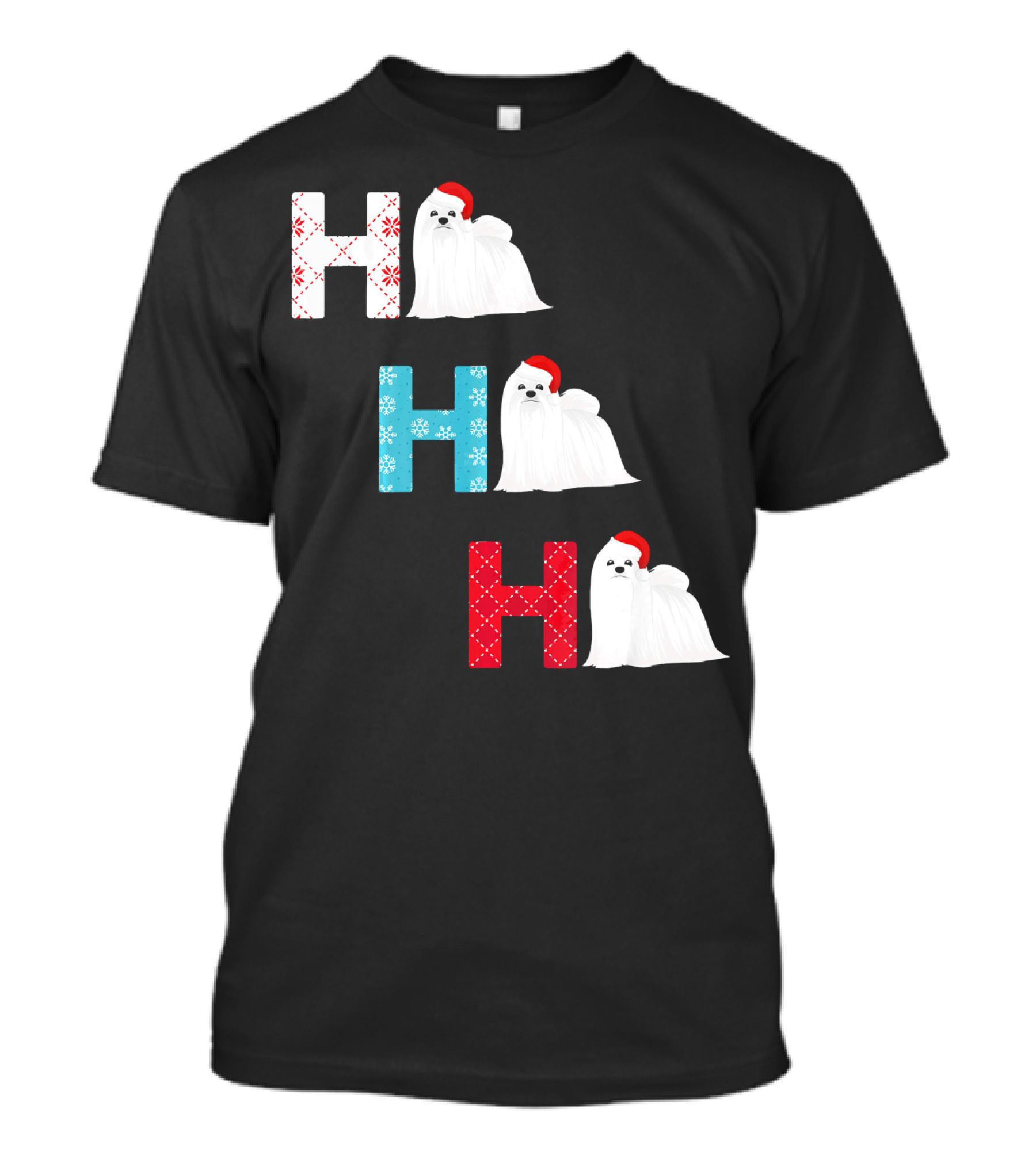 Ho Ho Ho Funny Maltese Santa Christmas T-Shirt