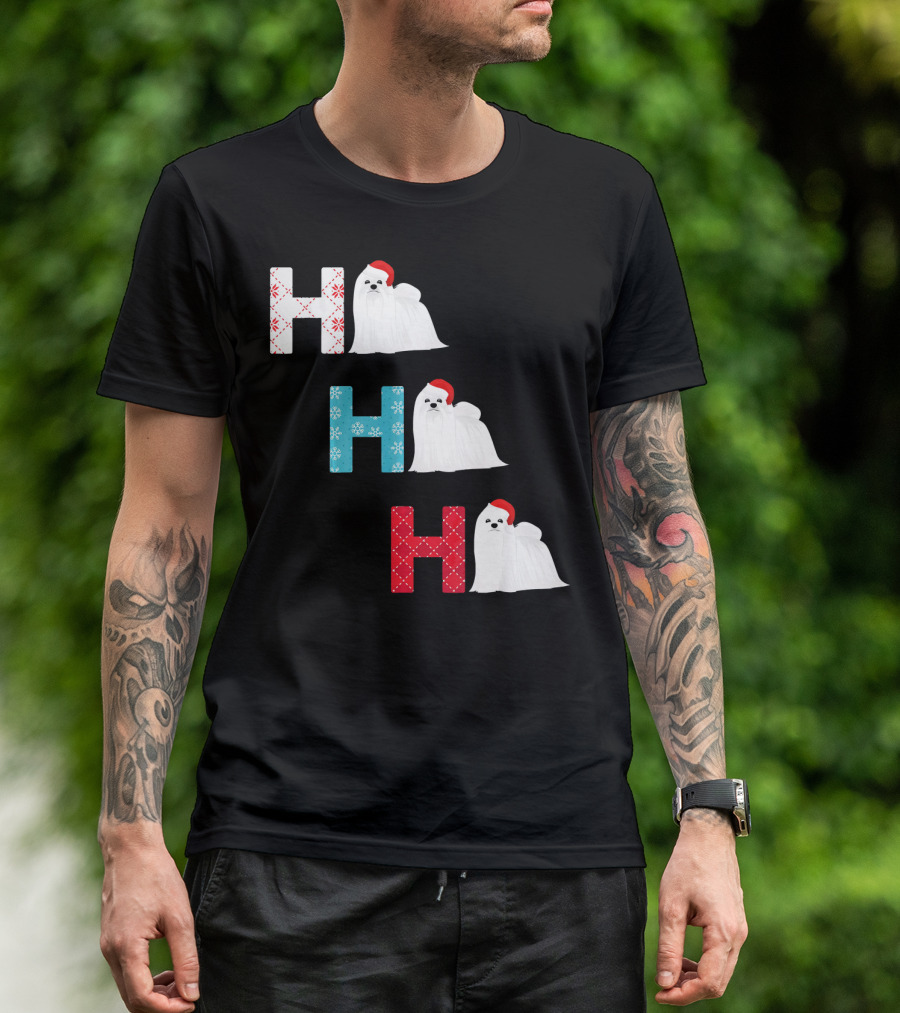 Ho Ho Ho Funny Maltese Santa Christmas T-Shirt