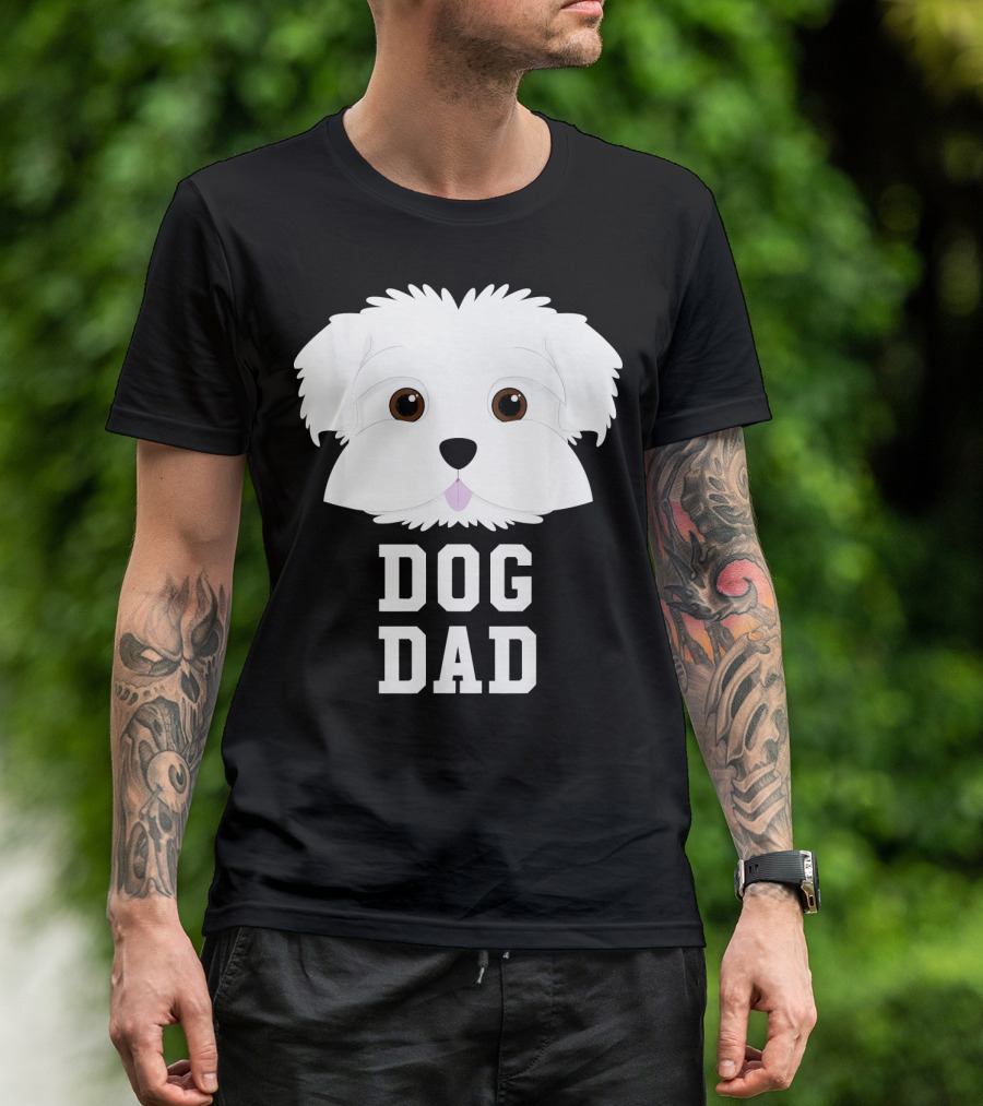 Dog Dad Maltese Puppy Face T-Shirt