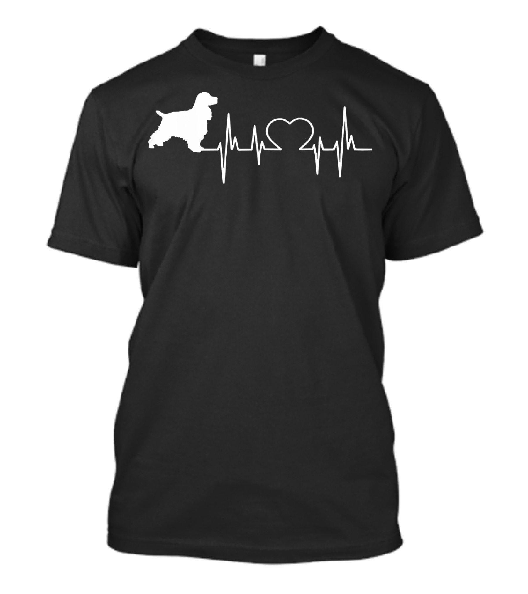 English Cocker Spaniel Heartbeat Line With Dog T-Shirt