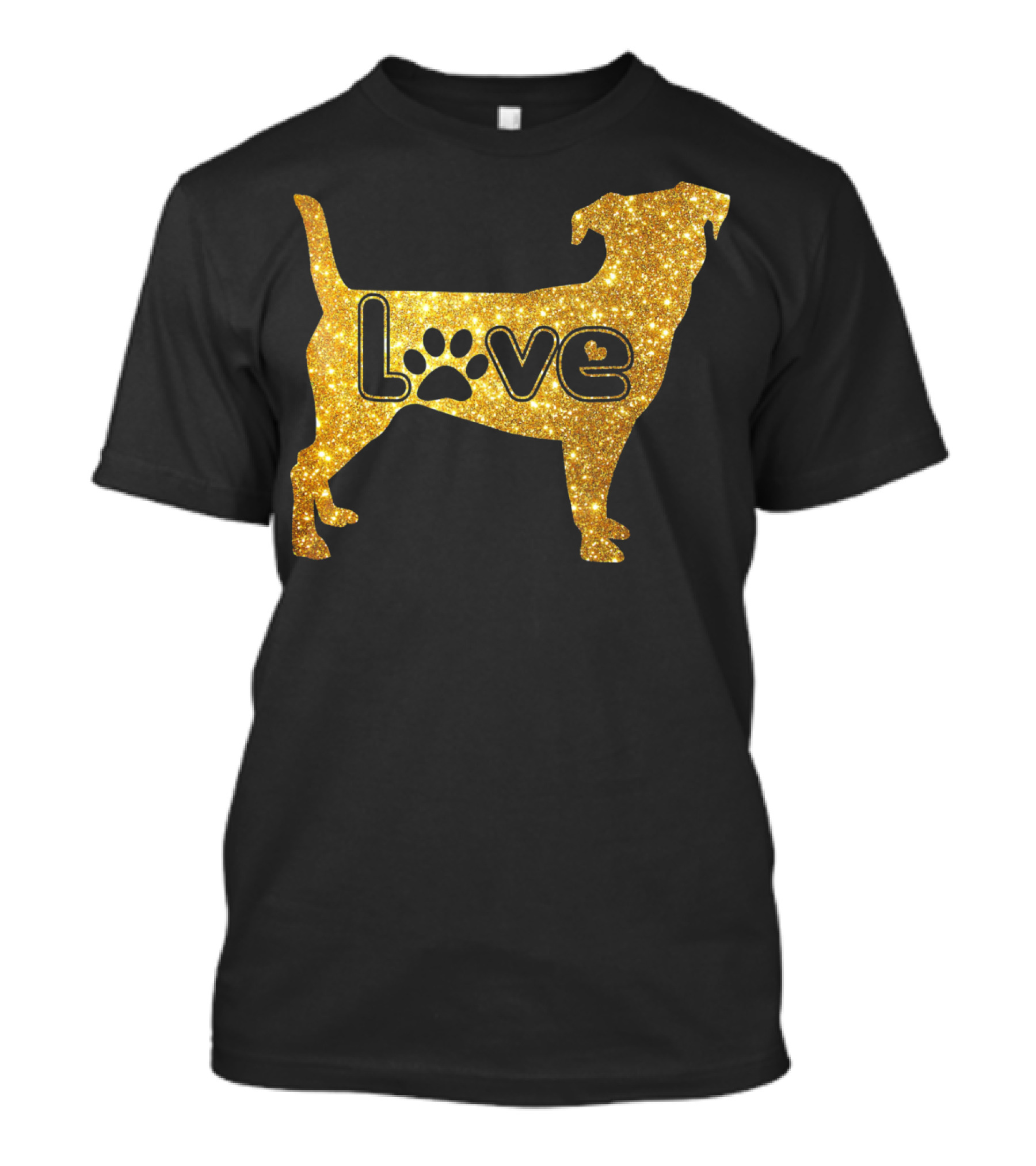 Jack Russell Terrier Love Gold Sparkle T-Shirt