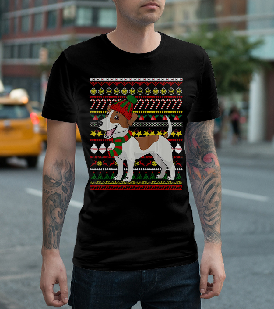 Jack Russell Santa Claus Ugly Christmas T-Shirt