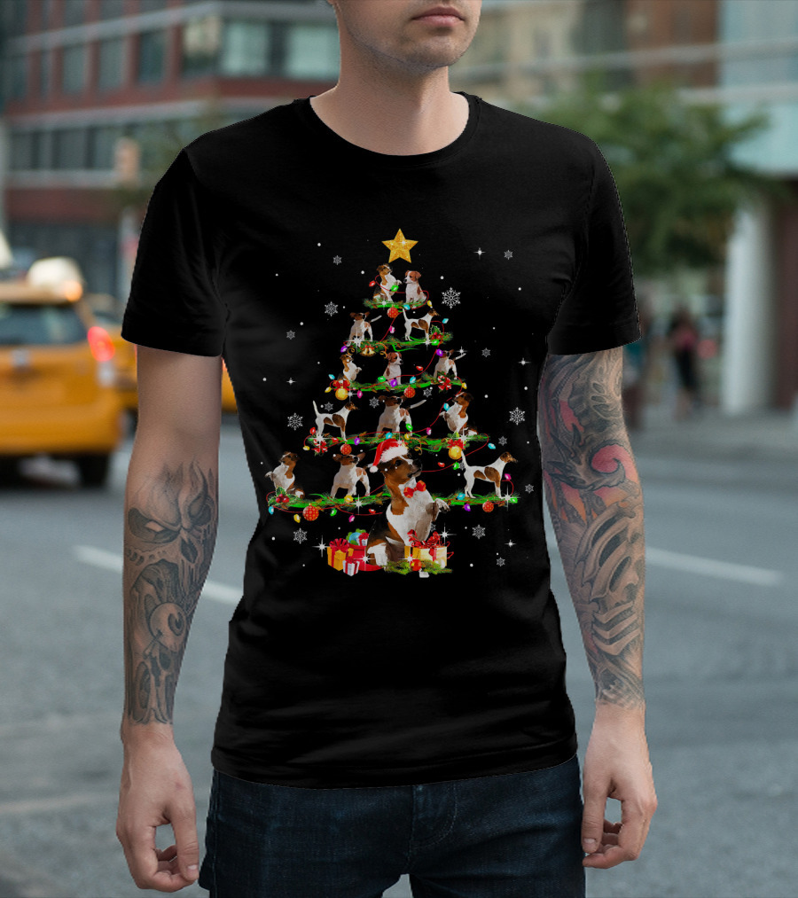 Jack Russell Terrier Christmas Tree Santa T-Shirt