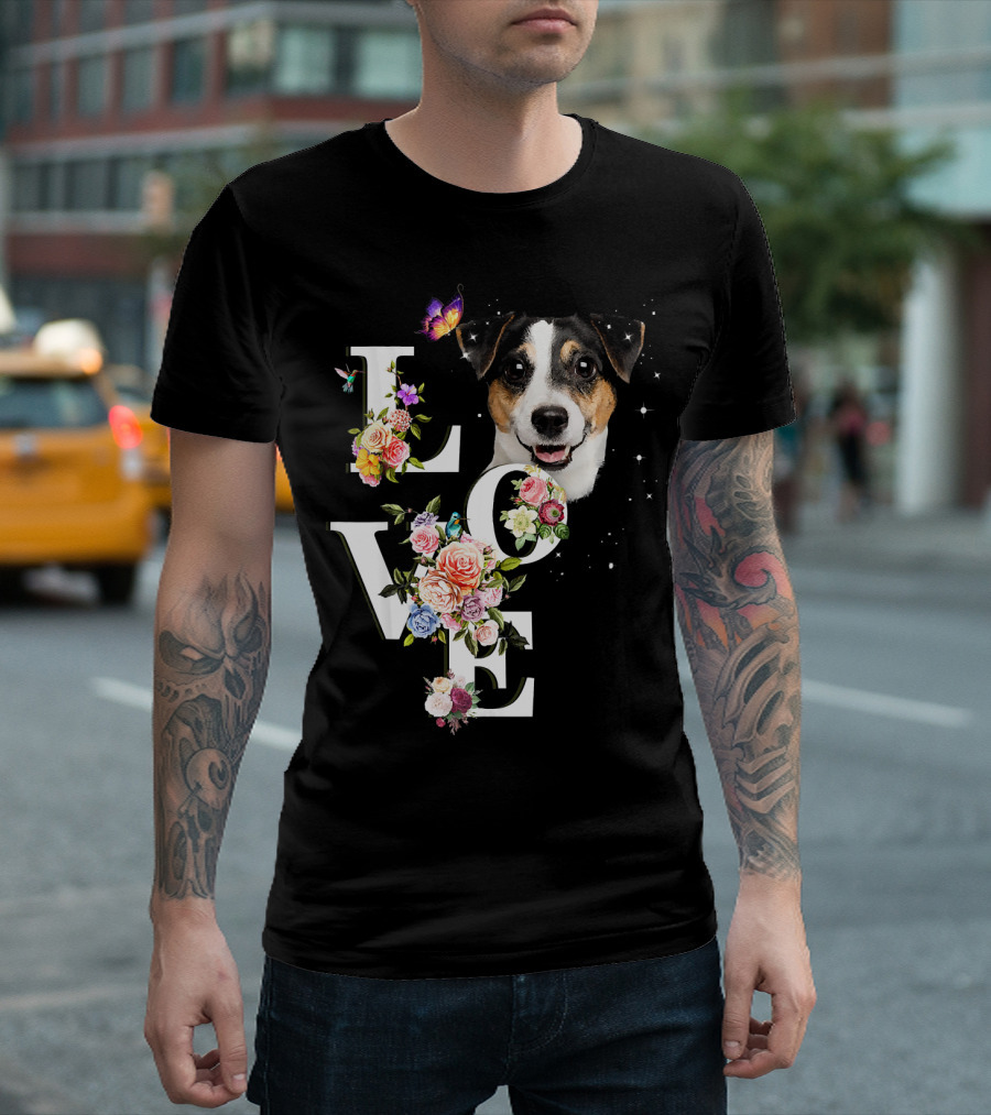 Love Jack Russell Terrier Floral T-Shirt
